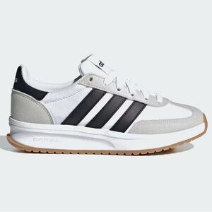 adidas Run 70’s 2.0, White & Black  Three-Stripe ,Cloudfoam , Size 7Y (fits W8)